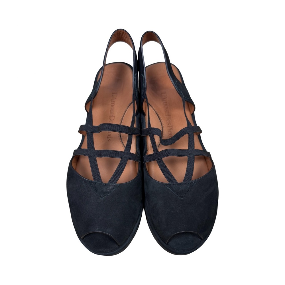 L'Amour Des Pieds Adelais Women's Platform Heeled Sandals Black Suede - Picture 2 of 11